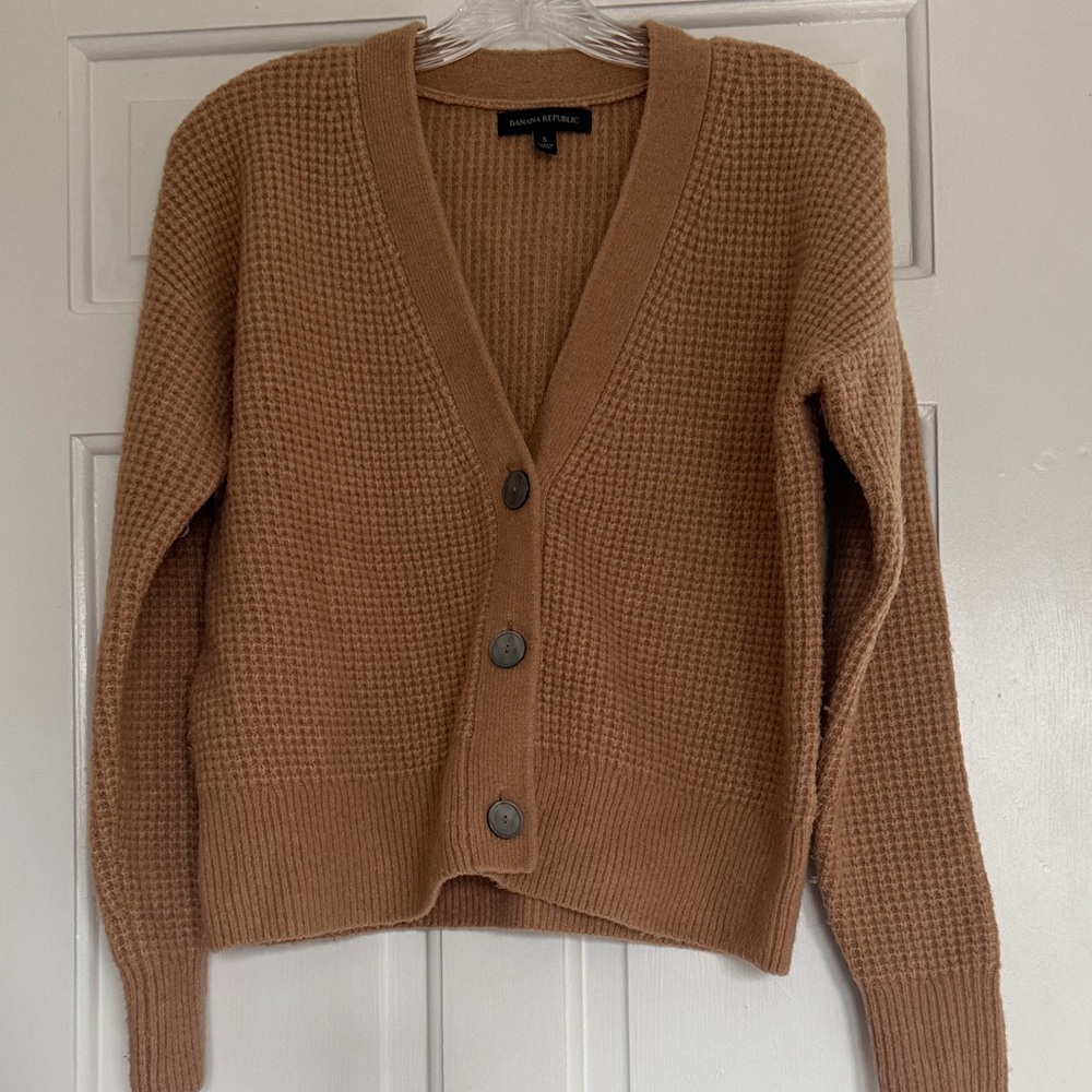 Banana Republic Tan Button-Up Cardigan